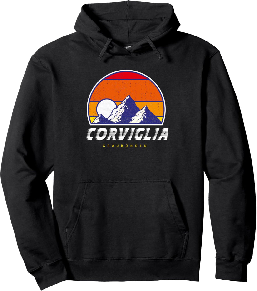Corviglia Graubünden - Schweiz Retro 80s Skiferien Geschenk Pullover Hoodie