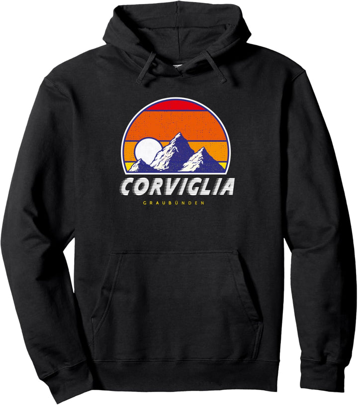 Corviglia Graubünden - Schweiz Retro 80s Skiferien Geschenk Pullover Hoodie