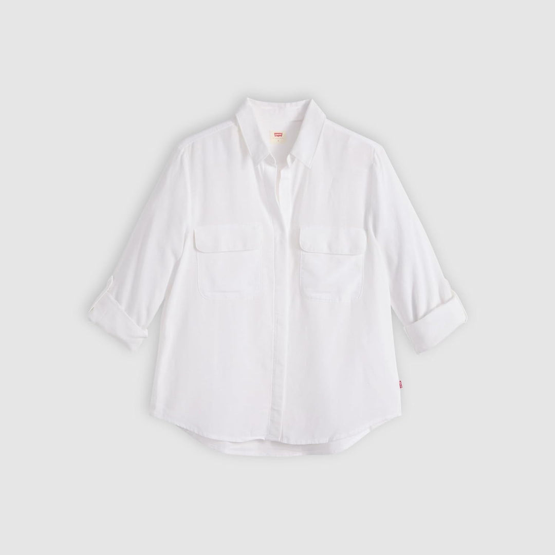 Levi's Damen Elaine Utility Shirt Hemd mit Button-Down-Kragen (1er Pack) S Bright White, S Bright Wh