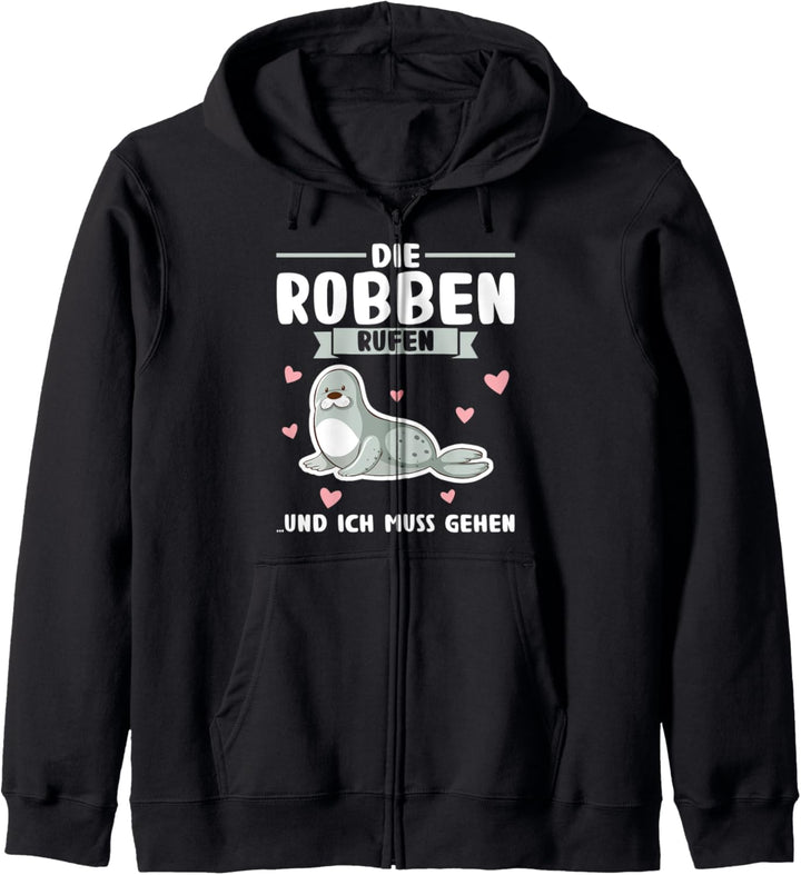 Robbe Seelöwe Seerobben Kapuzenjacke