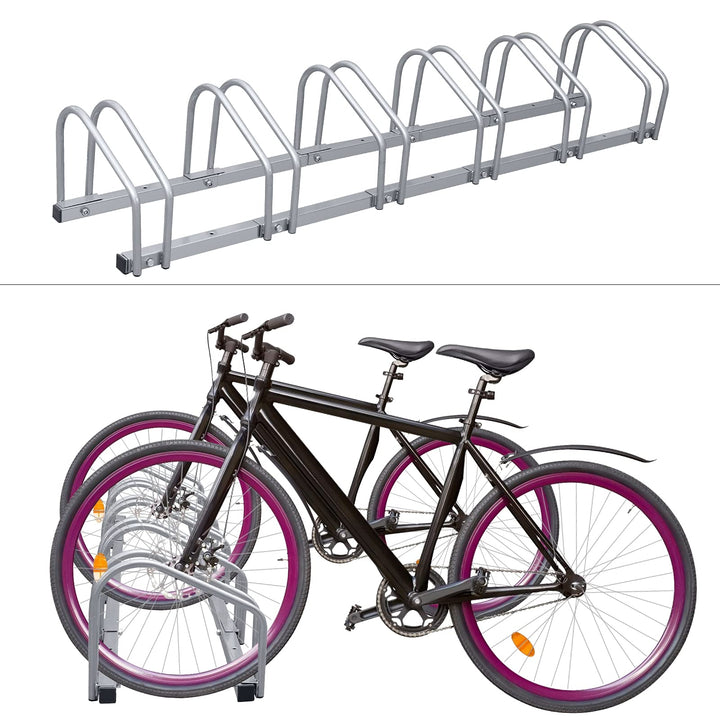 Izrielar Fahrradständer, Für 4 Fahrräder 35-55 mm Reifenbreite, Boden und Wandmontage, Mehrfachständ
