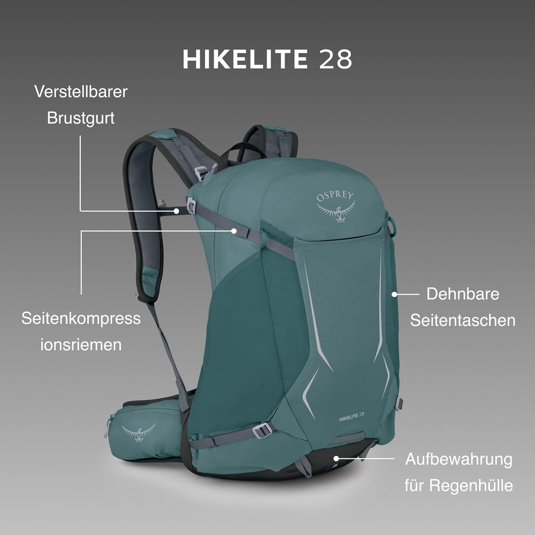 Osprey Unisex Hikelite 28 Backpack M-L Ceramic Blue, M-L Ceramic Blue