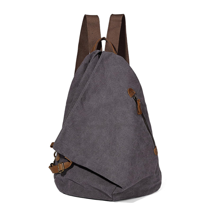 Retro Segeltuch Rucksack Canvas Vintage Rucksäcke Echtleder Daypack Reisetasche Schulterrucksack für