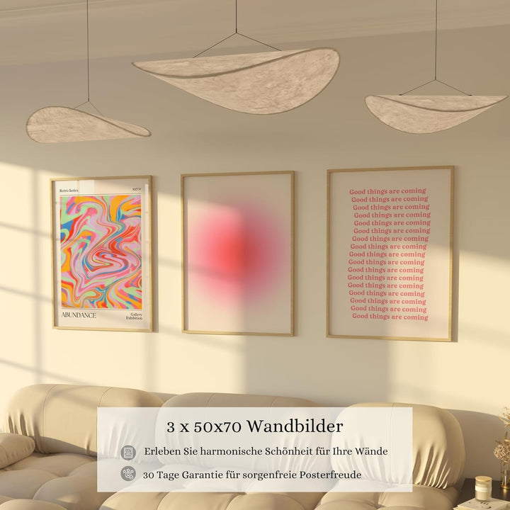 ZoeyAustin® Poster Set – 3x Wandbilder 50x70 | Bilder, Poster & Kunstdrucke für Wanddeko Wohnzimmer