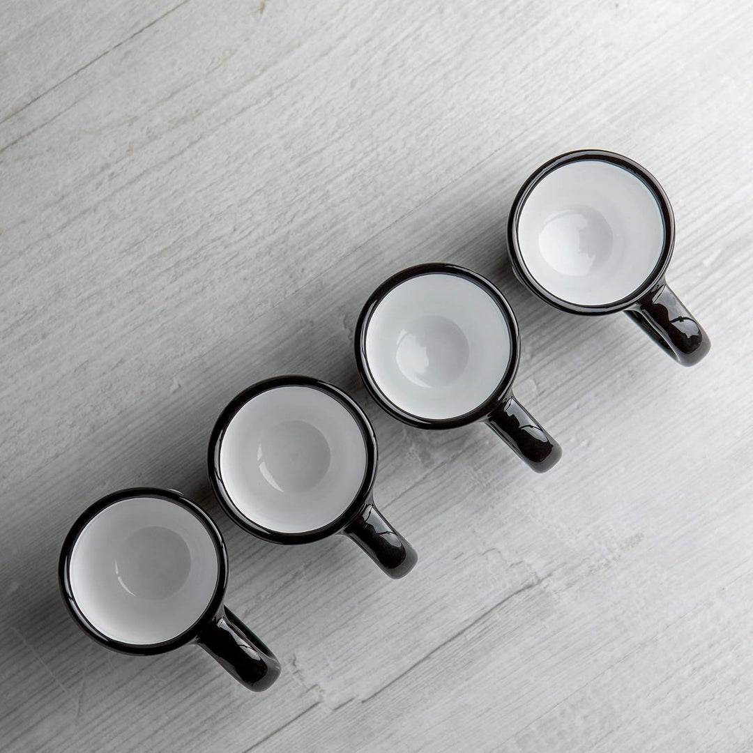 City to Cottage® - Espressotassen Set | Schwarz und Weiss | Polka Dots | Handgemacht | Keramik Gesch
