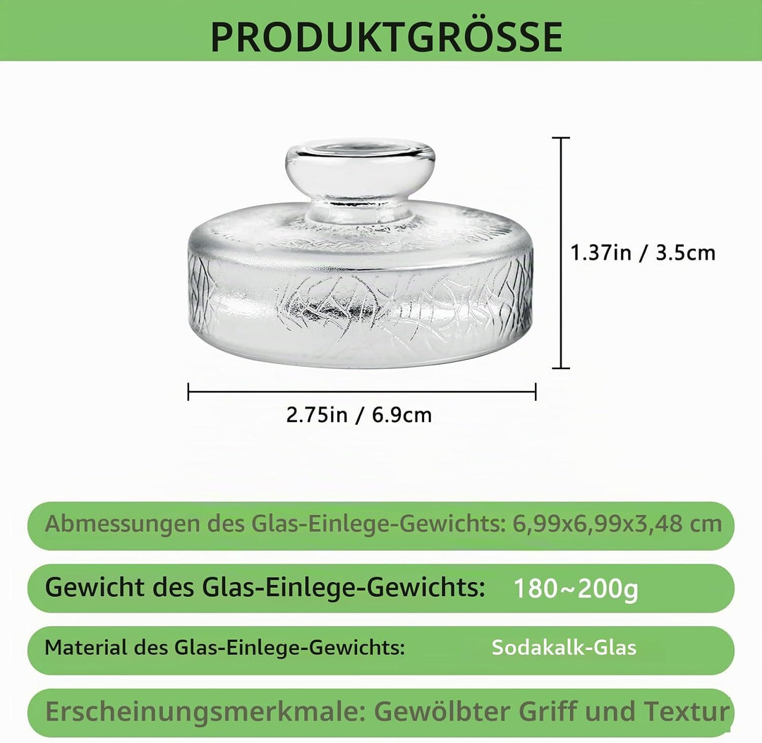 Artcome Gärgewichte aus Glas mit einfachem Griff und einzigartigem Textur-Design für grosse Einmachg