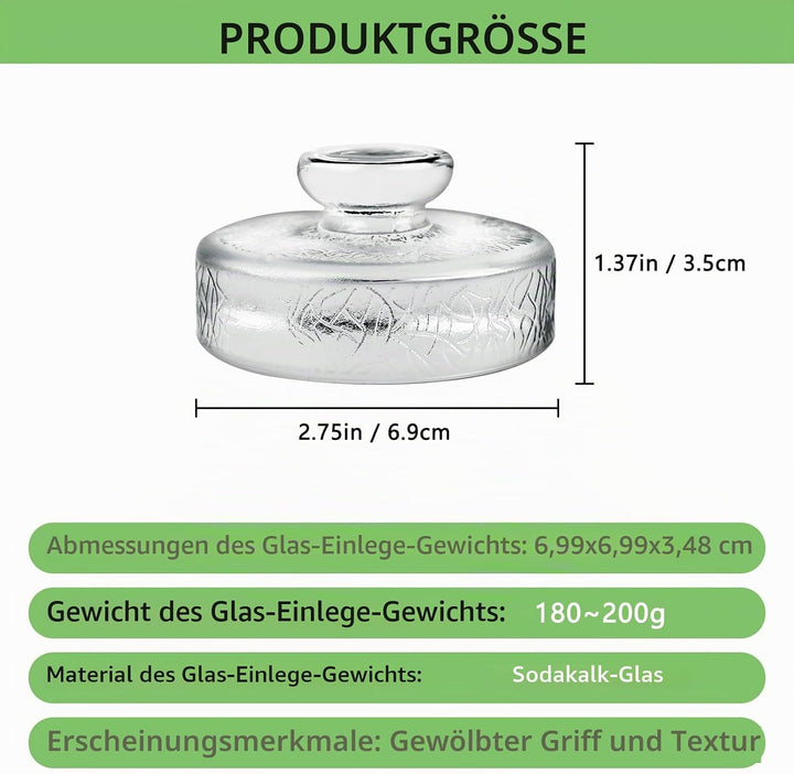 Artcome Gärgewichte aus Glas mit einfachem Griff und einzigartigem Textur-Design für grosse Einmachg