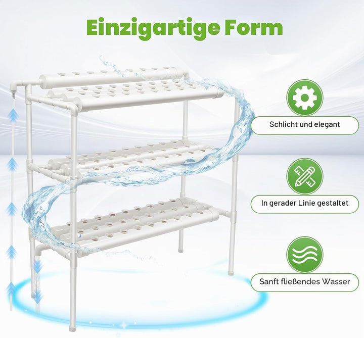 Futchoy Hydroponic Site Grow Kit 108/90 Plant Sites 3 Layer Plant Vegetable Garten Yard Terrasse, fü