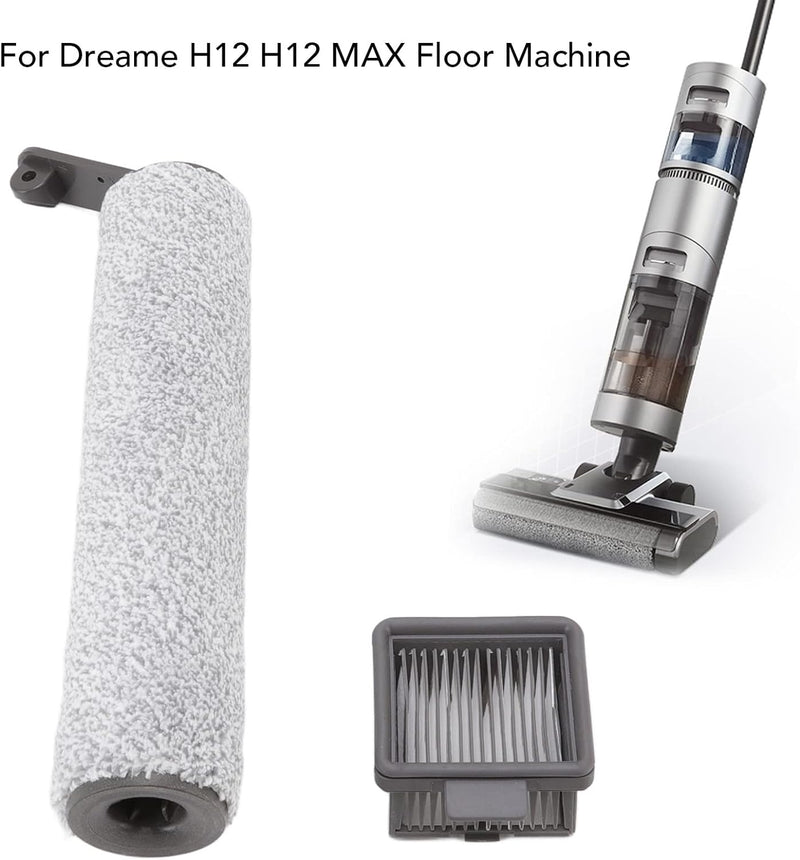 Tnfeeon Ersatzteil für Bodenmaschine, Kompatibel für Dreame H12 H12 MAX Bodenstaubsauger (1 Bürstenr