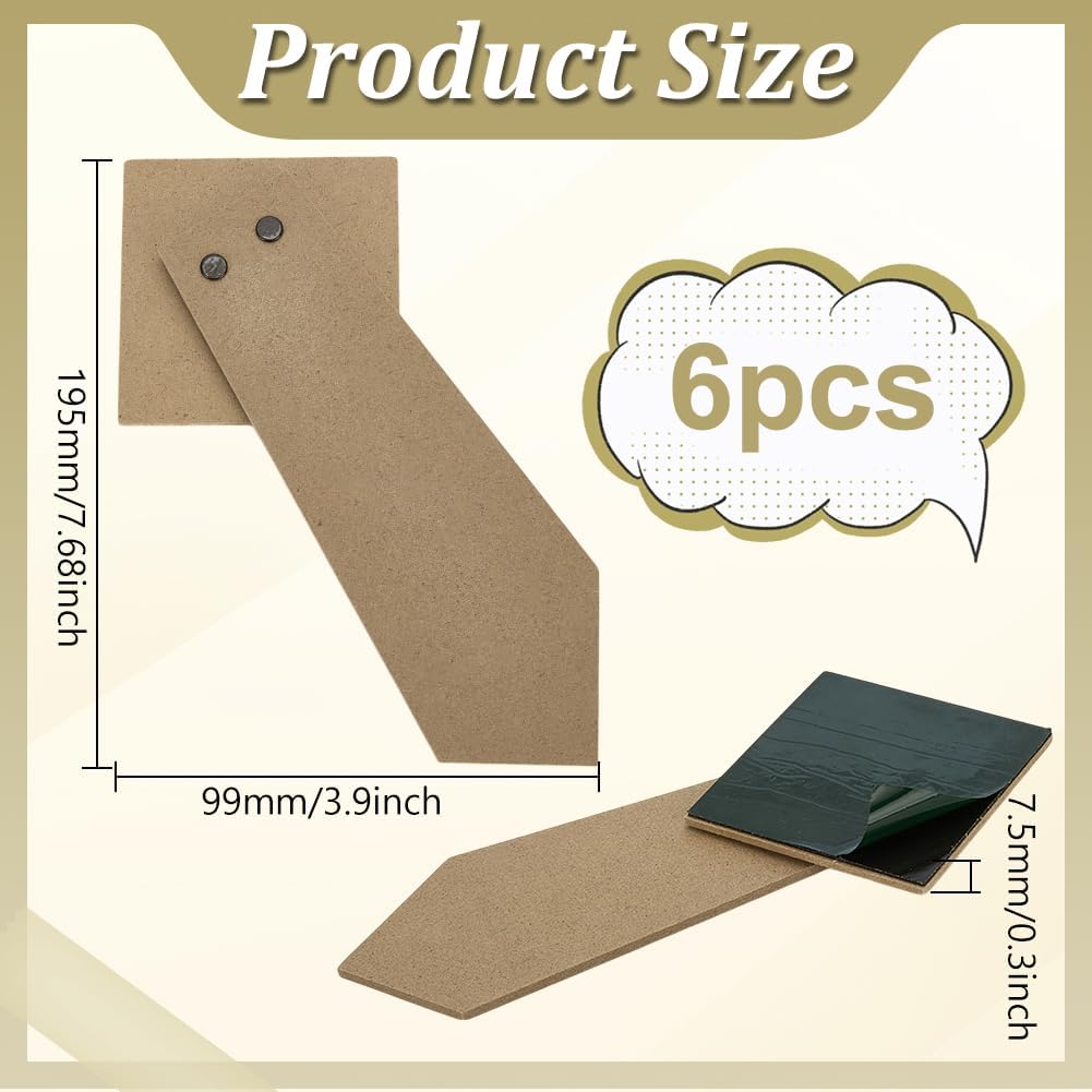 FINGERINSPIRE 6 Stück Bilderrahmen Mit Staffeleirückseite 195x99x7.5mm MDF Fotorahmenständer Rechtec