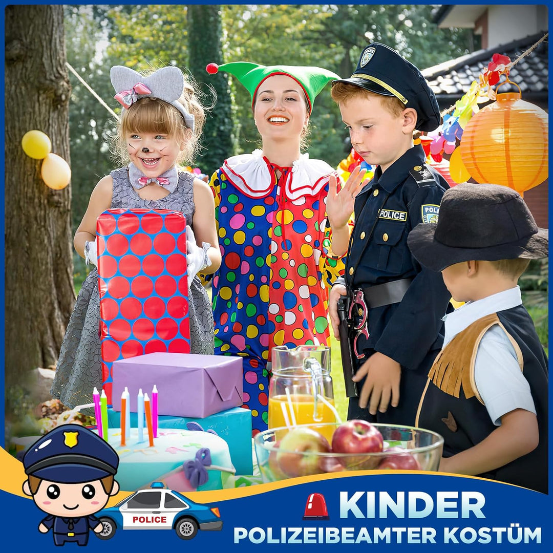 INNOCHEER Polizei Kostüm Kinder, Polizei Kostüm für Kinder, Polizei Spielzeug für Kinder Jungen Hall
