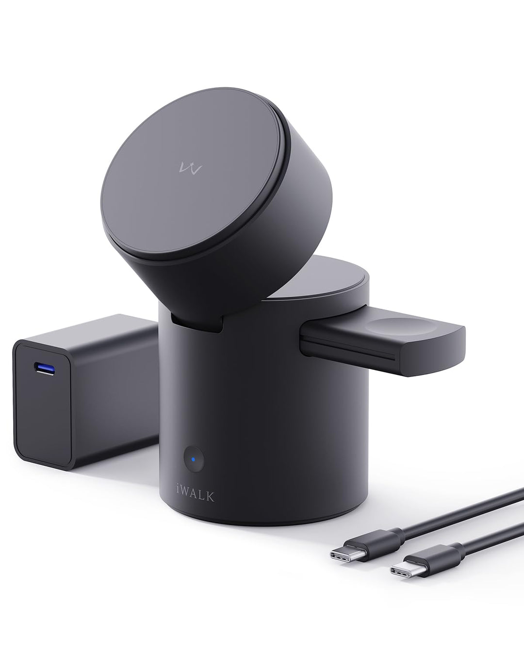 iWALK 3 In 1 Wireless Ladeständer Mit Automatischer Rotation, Ladestation Mit Magnet Für Apple Gerät