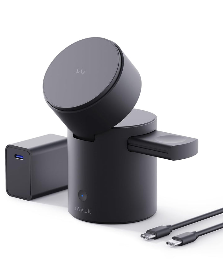 iWALK 3 In 1 Wireless Ladeständer Mit Automatischer Rotation, Ladestation Mit Magnet Für Apple Gerät