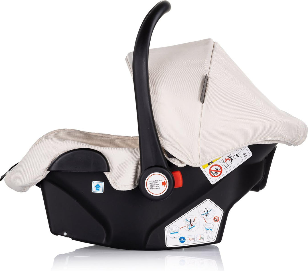 Chipolino Babyschale i-Size Aura (40-85cm) Gruppe 0+, Griff verstellbar, Gurt, Farbe:creme, creme
