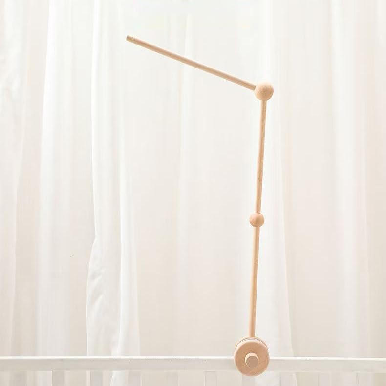 PandaEar Mobile Halterung aus Holz für Babybett & Wickeltisch – Mobile Arm aus Buchenholz mit rutsch