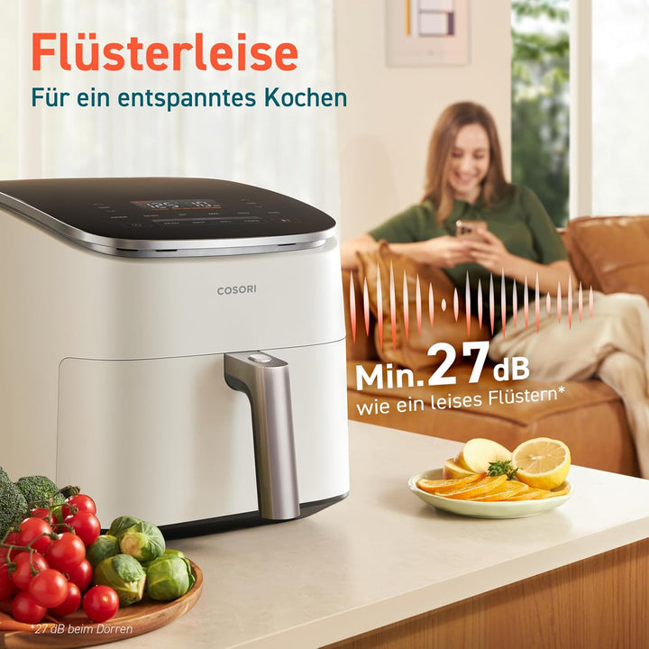 Cosori Turboblaze Heissluftfritteuse Airfryer, 9-in-1 Air Fryer XXL 6L, leiser DC Motor mit 5 Geschw