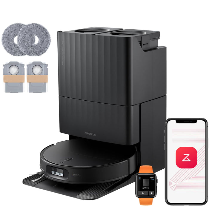 roborock Qrevo Edge 2 Set Saugroboter mit Wischfunktion, 25.000 Pa Saugkraft, Schwarz, Setschwarz