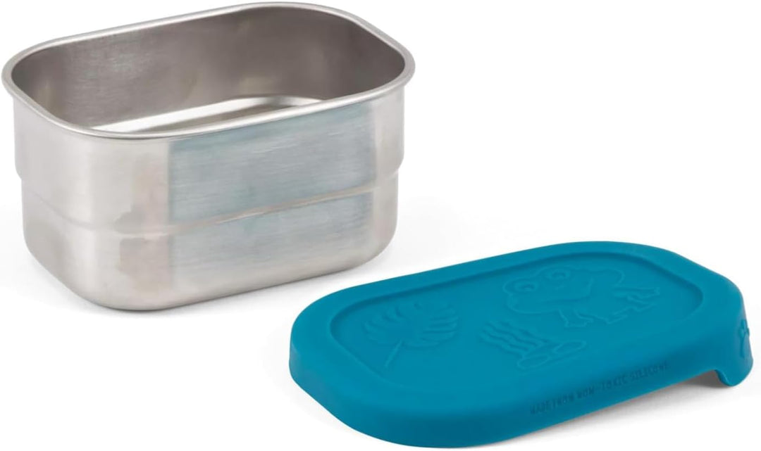 Affenzahn Edelstahl Brotdosen Set inkl. Snack-Box Silikon-Deckel BPA-frei Spülmaschinenfest Hai, Hai