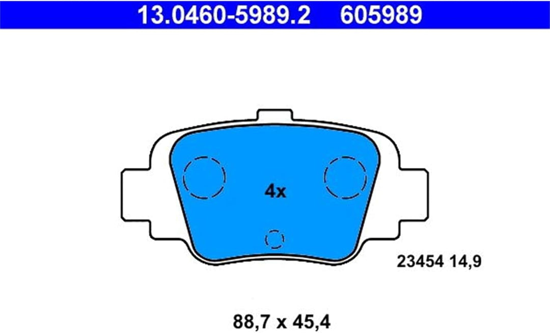 ATE 13.0460-5989.2 Bremsbelagsatz, Scheibenbremse