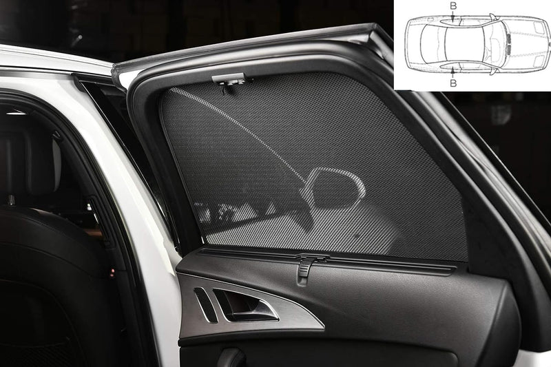 Satz Car Shades (Hintertüren) kompatibel mit Dacia Sandero 5 türer 2012-2020 inkl. Stepway (2-teilig