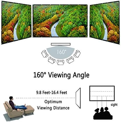 OWill Beamerleinwand 16:9 HD faltbar für Heimkino Indoor Outdoor (120 Zoll), 120 Zoll