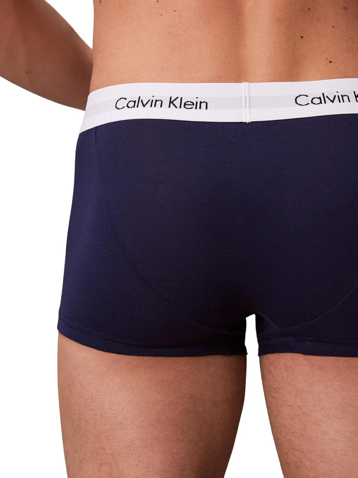 Calvin Klein Herren Low Rise Trunk XL White/Red Ginger/Pyro Blue, XL White/Red Ginger/Pyro Blue