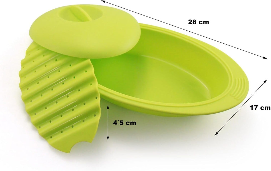 Franquihogar Papillote Silikon- – -Dampf-grün 28 cm – besonders Mikrowelle