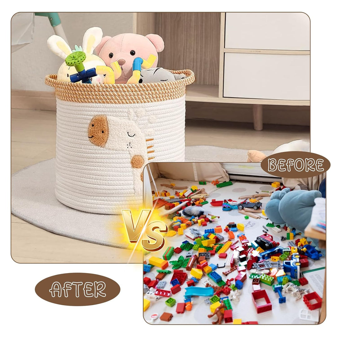 Kinderzimmer Aufbewahrung Körbe mit Griffen, Aufbewahrungskorb Kinder aus Baumwolle, Tolles Geschenk