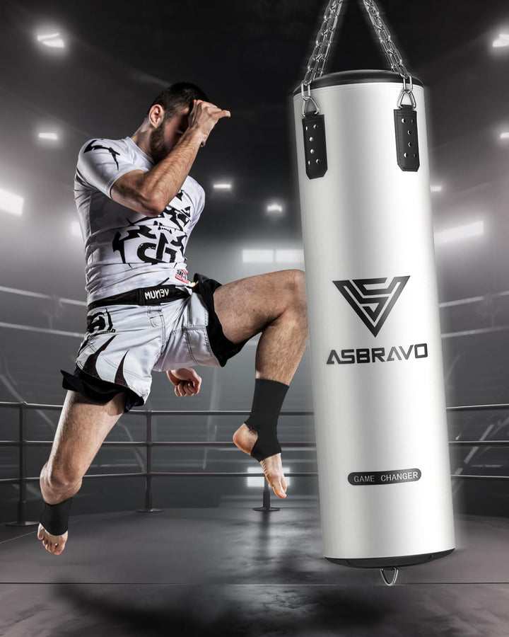 Boxsack für Erwachsene, 4ft PU schweren Boxsack Set 12OZ Handschuhe für MMA Muay Thai Kickboxen Trai