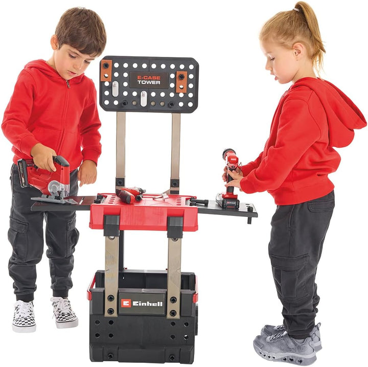 Einhell E-Case Werkbank 110-tlg., inkl. Mini-Schrauber, Stichsäge, Akku-Lampe und reichlich Zubehör,