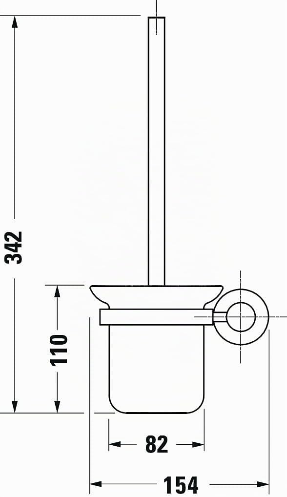 Duravit Bürstengarnitur D-Code, WC-Bürstenhalter Wandmontage, Toilettenbürste, Klobürste, Chrom, 154
