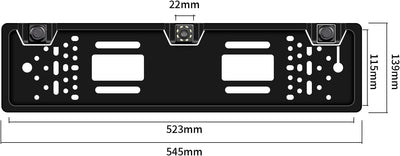 Rückfahrkamera Kennzeichenhalter mit 2 Parksensoren + LED Abstandsanzeige, 8 Lichter Rückfahrkamera,