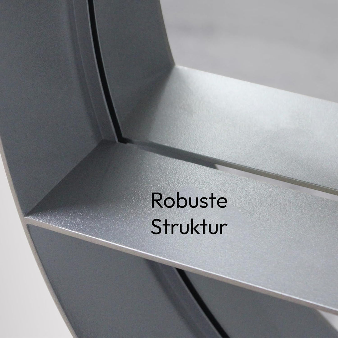 Talos Spiegelschrank Bad rund Ø 60 cm - Badezimmer Spiegelschrank mit hochwertigem Aluminium Korpus