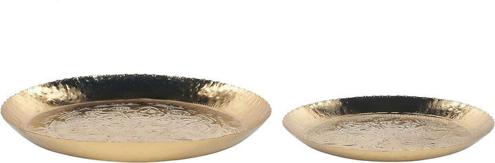 Dekoschale 2er Set Eisen gold rund Wohnaccessoires Modern Glamourös Sadane