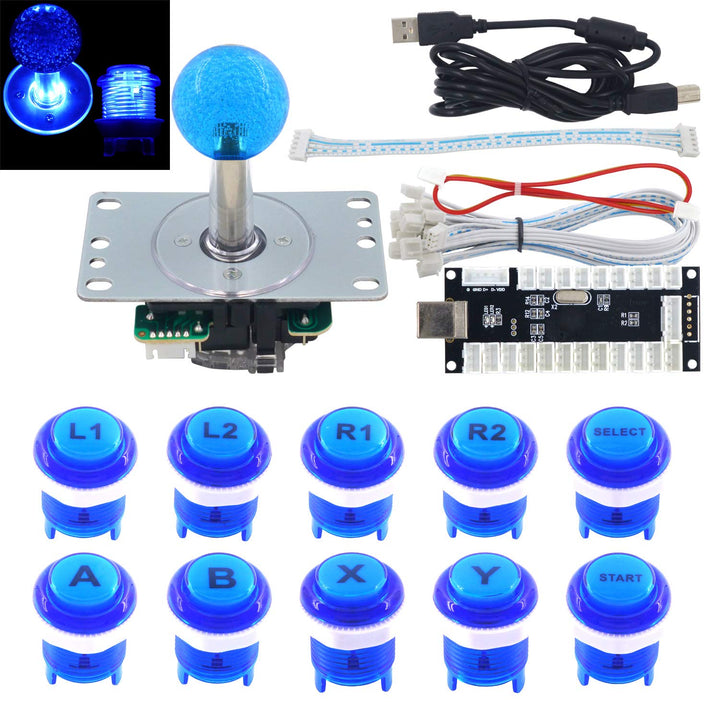 SJ@JX Arcade Game LED DIY Kit Mechanische Tastatur Schalter Arcade LED Taste LED Joystick Controller