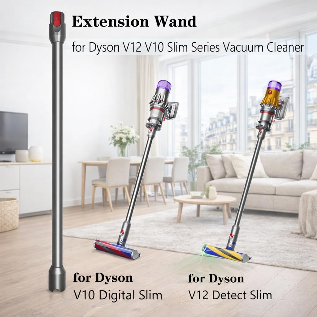 Verlängerungsrohr für Dyson V12 Detect Slim / V10 Digital Slim Stabstaubsauger, 74cm/29in Aluminium