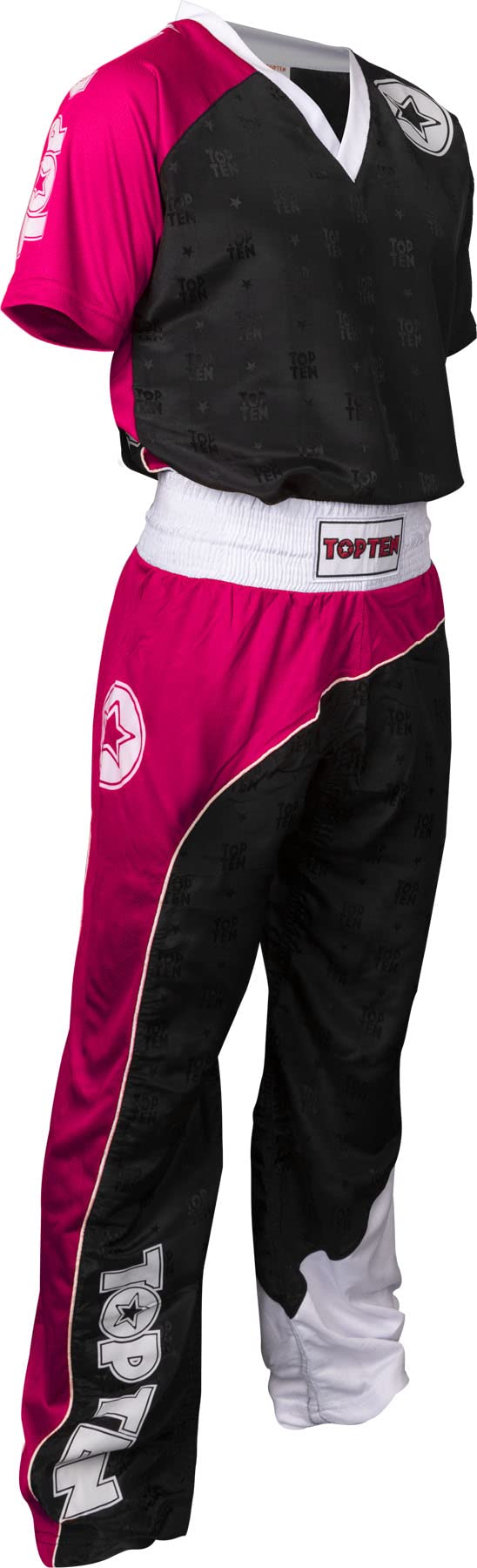 TOP TEN Kickboxuniform „Bow“ Schwarz - Pink - Weiss XXL, Schwarz - Pink - Weiss XXL