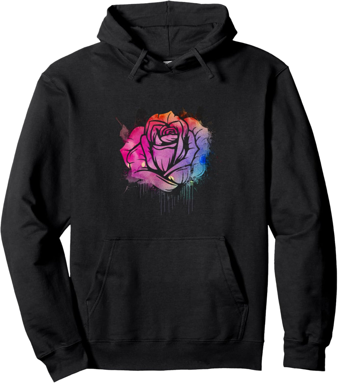 Rosen Blume Garten Gärtner - Aquarell Wasserfarben Rose Pullover Hoodie