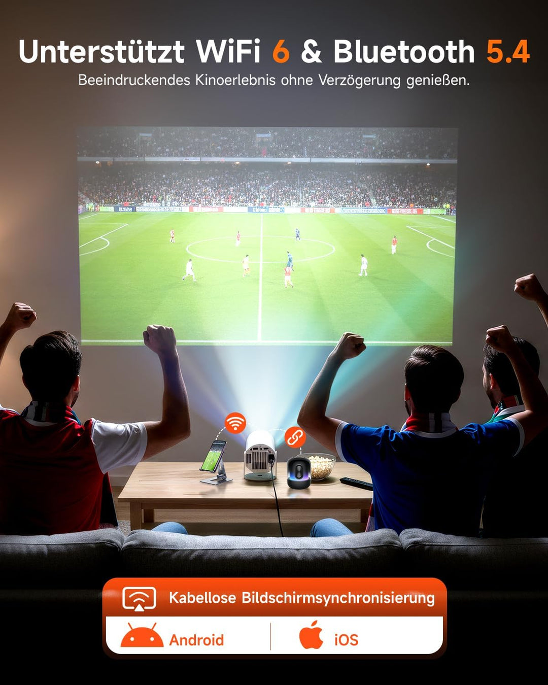 Rollei Smart Beamer 4K SB-502 Mini Projector Klein mit Auto Keystone ±35°