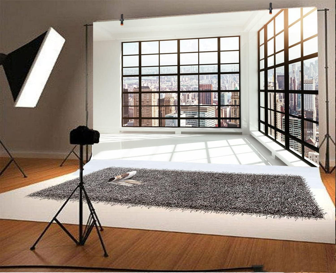 Renaiss 4.5x3m Wolkenkratzer Fenster Fotografie Hintergrund Stadt Landschaft Bürogebäude Französisch