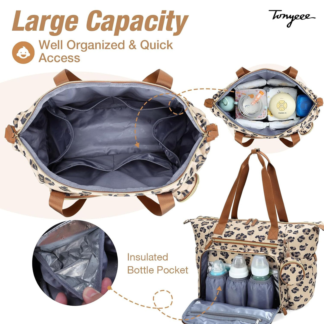 Wickeltasche mit Schnullertasche und Wickelunterlage, Wickelrucksack Multifunktions-Babytasche für G