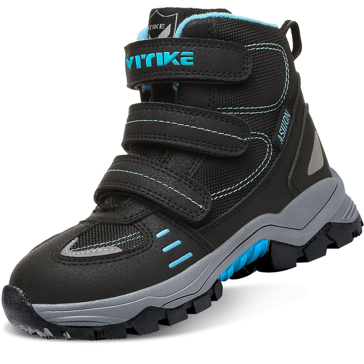 ASHION Jungen Winterschuhe Kinder Winterstiefel gefüttert und wasserdicht – rutschfeste Outdoor Wand
