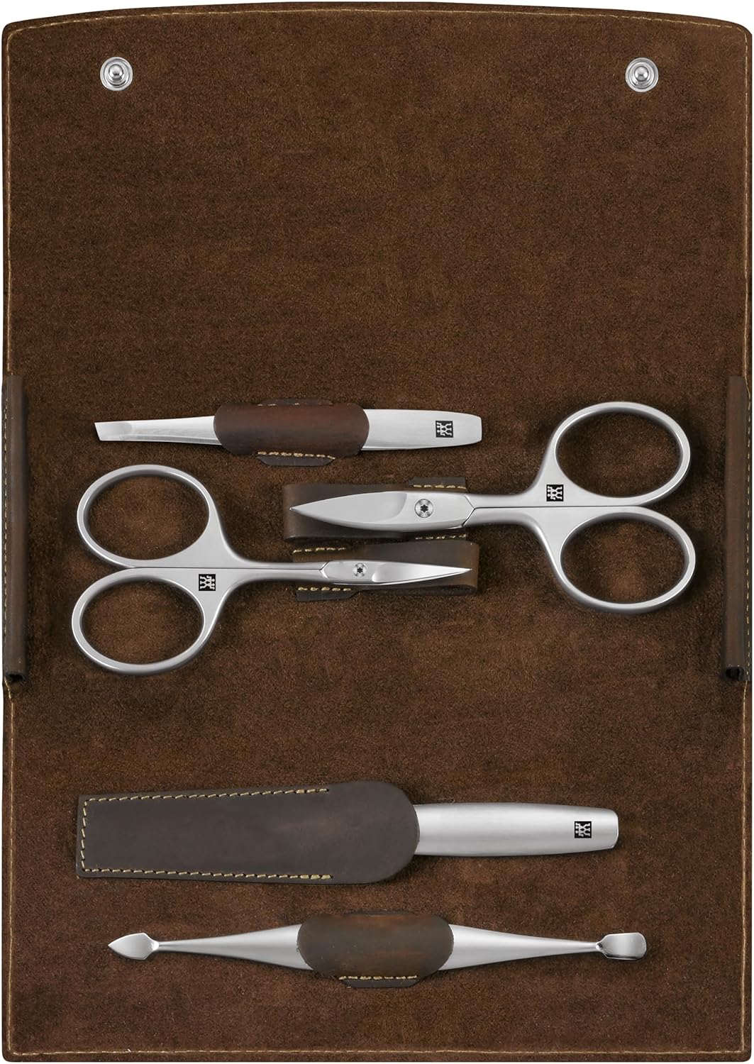 ZWILLING Maniküre und Pediküre Set, Reise Etui Set für Hände und Füsse, Nagelpflege, Echtleder, 5-te