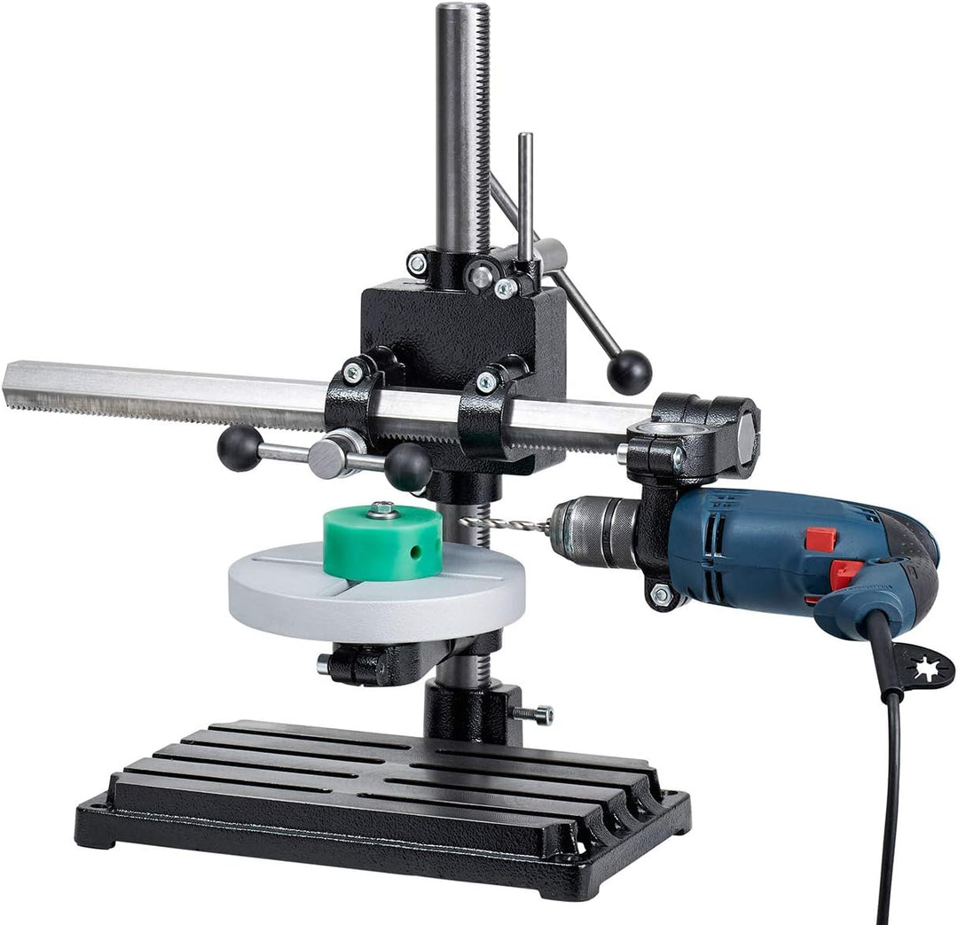 WABECO Bohrständer Fräsständer BF1240 mit Bohr-Frästisch vertikal/horizontal Säule 500 Ausleger 350