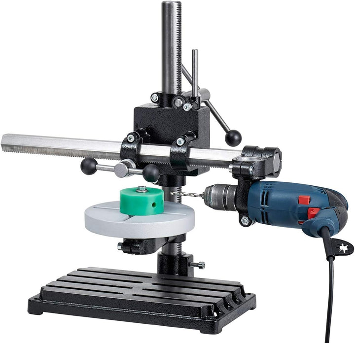 WABECO Bohrständer Fräsständer BF1240 mit Bohr-Frästisch vertikal/horizontal Säule 500 Ausleger 350