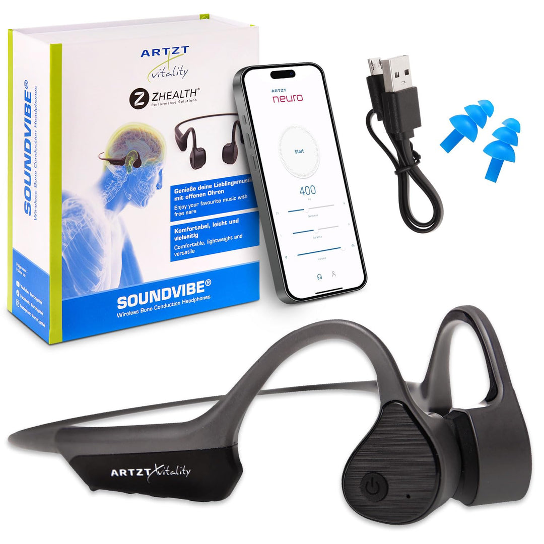 Knochenschall Kopfhörer Kabellos mit Mikrofon Open Ear Headset - SoundVibe - Schutz vor Wasser und S