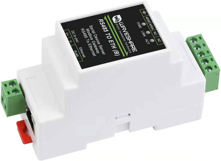 Waveshare RS485 to RJ45 Ethernet Converter Module, Industrial Rail-Mount RS485 Serial Server,TCP/IP