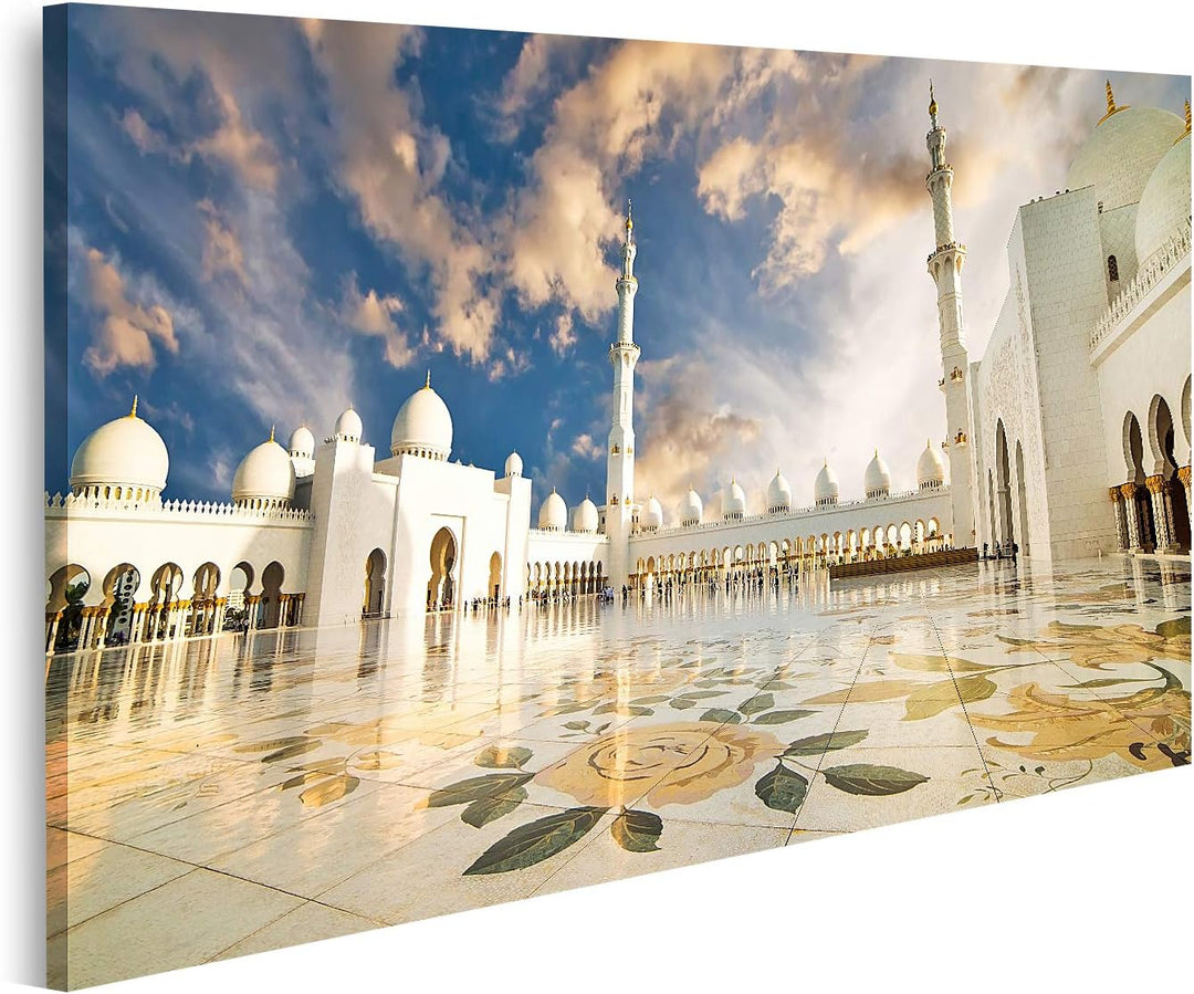 islandburner Bild auf Leinwand Scheich Zayed Grosse Moschee Abu Dhabi Bilder Wandbilder Poster Leinw