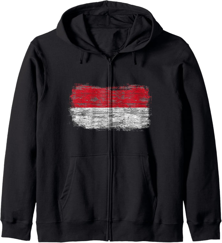 Rustikale Nationalflagge Indonesien Kapuzenjacke