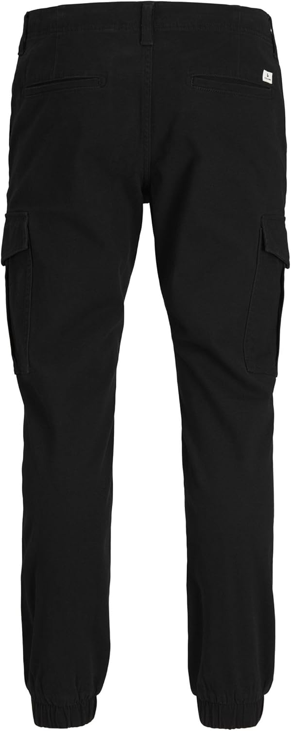 JACK & JONES Men's JJMarco Cargo Jogger Sweatpants Cuffed Track Bottom 36W / 34L Schwarz, 36W / 34L